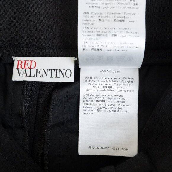 RED Valentino High-Waist Belted Wide Leg Cropped Trousers Culottes Black IT 36 - Picture 14 of 15
